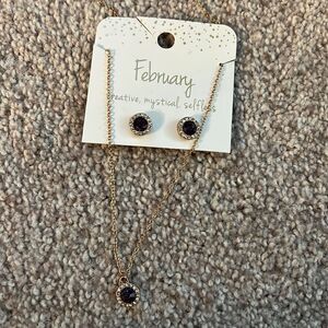 Charming Charlie birthstone necklace and earring set